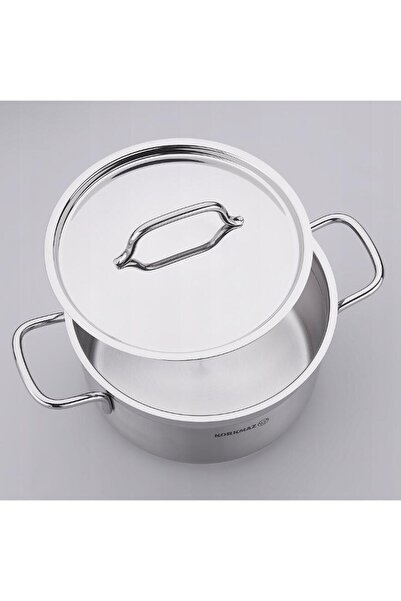 KORKMAZ Oala cu capac din inox, 30x15cm 11litri, compatibila cu toate tipurile de aragaz,