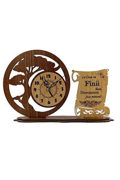 OEM Ceas decorativ bonsai,blank din lemn pentru nași - 30x20 cm, cadou person...