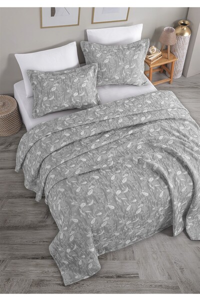 Monolisse Eva Jacquard Bedspread Set Double Size Gray 230X240 cm