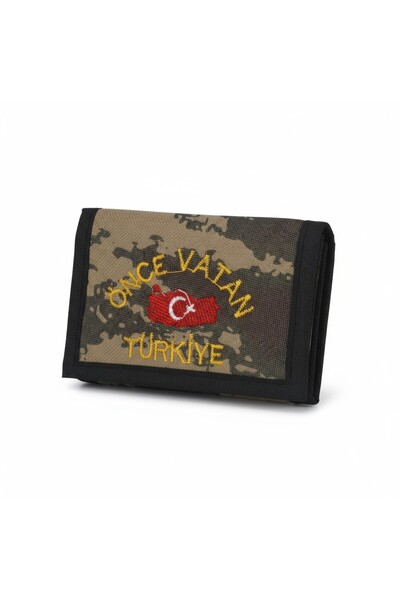 EYCH - ÖNCE VATAN NAKIŞLI KAMUFLAJ DESENLİ FERMUARLI BOYUNA ASILABİLEN ASKERİ...
