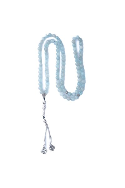 Zeynep Büyükbay Rozariu din piatră naturală acvamarin 99 bucăți