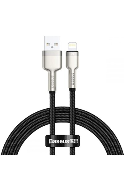 Baseus Cafule Metal USB to Lightning Fast Charging Cable 2.4A Braided 0.25 m, Black