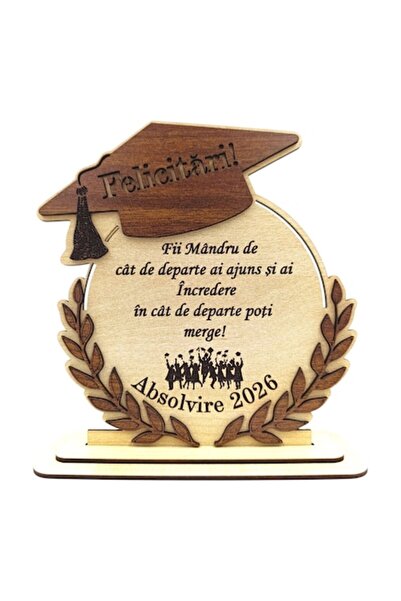 OEM Cadou personalizat de absolvire din lemn cu mesaj gravat „Fii mândru...” ...