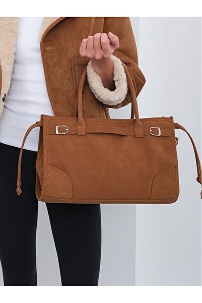 Blisshop Dalia Süet Omuz Çanta Taba