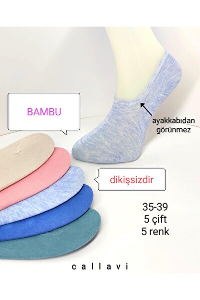 CALLAVI görünmez bilekaltı bambu unisex sneaker çorabı 5 çift