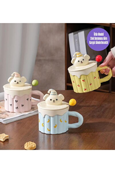 Gift Moda كوب سيراميك بتصميم دمية الدب الحلوة