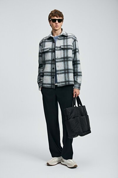 Lufian 112010685 Karl Men's Basic Shirt Regular Fit Men's Shirt Gray