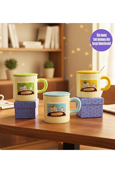 Gift Moda كوب سيراميك بتصميم القطط الصغيرة