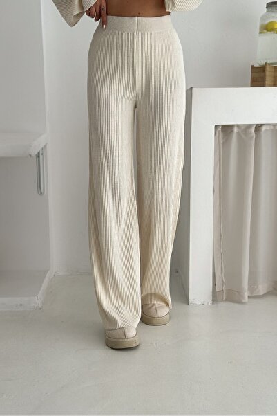 Noi Belis Basic Oversized Boat Neck Knitwear Bottom-Top Set Aw25Au0024