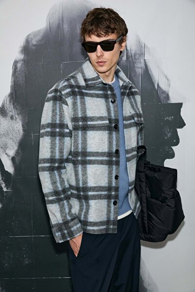 Lufian 112010685 Karl Men's Basic Shirt Regular Fit Men's Shirt Gray