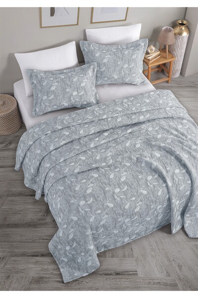 Monolisse Eva Jacquard Bedspread Set Double Size Indigo 230X240 cm