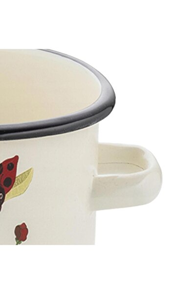 Florentyna White enameled steel pot, 18cm, 3.2l, Ladybird Florina