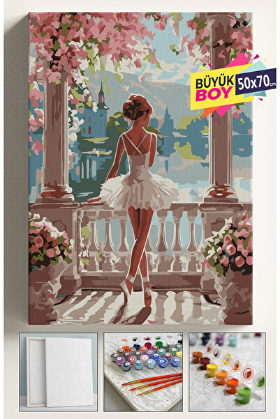 Genel Markalar Sayılarla Boyama Seti Numaralı Tuval Fırça Boya Dahil Kasnaklı...