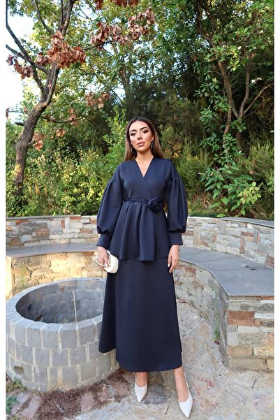 Lady Pixie Fusta bluză cu mâneci balon cu detalii trandafiri pentru femei