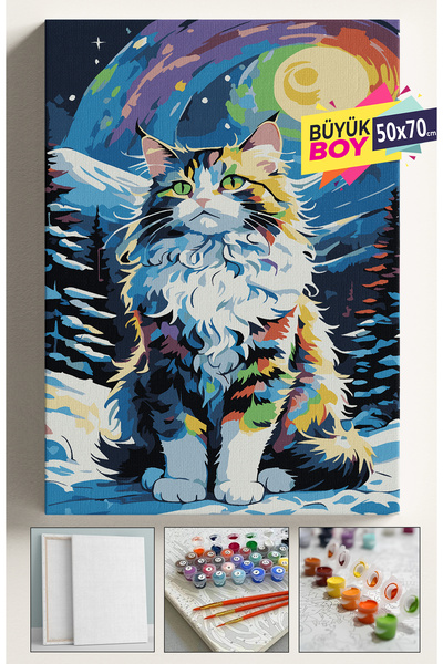 Genel Markalar Sayılarla Boyama Seti Numaralı Tuval Fırça Boya Dahil Kasnaklı...