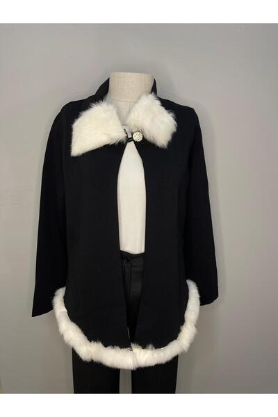 VALİN Tricot Cardigan with Fur Collar