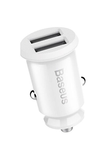 Baseus Grain Car Charger, 2x USB-A, Quick Charge 2.0, 5V/3.1A, White