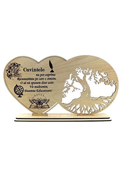 OEM Decorațiune din lemn cu mesaj pentru educatoare – cadou personalizat, luc...