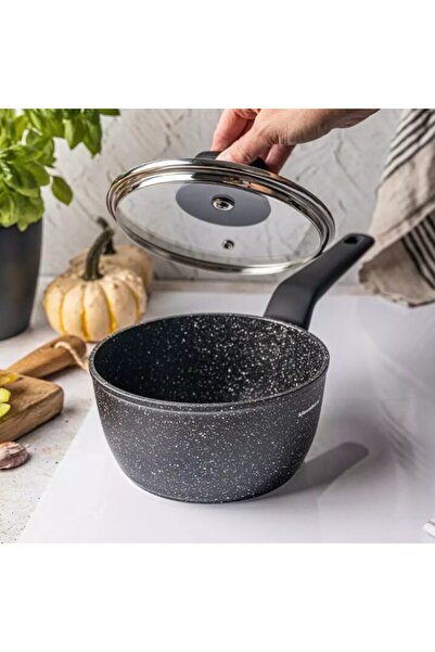 Klausberg Cratita cu capac, din aluminiu turnat, marmorata, neagra, 16cm, 1.37l,