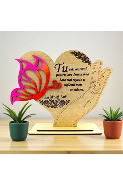 OEM Wooden Butterfly Decoration – personalized gift with message for Wife/Girlfriend, model 2, 23x18 c