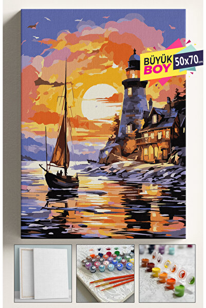 Genel Markalar Sayılarla Boyama Seti Numaralı Tuval Fırça Boya Dahil Kasnaklı...