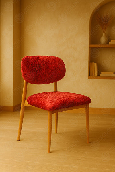 GUZGUN Bohem Tarz Lüks Kadife Sandalye Kılıfı – Modern, Esnek, Yıkanabilir Sandalye Örtüsü | Kirmizi