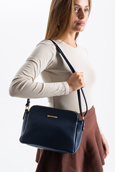 Sanmorris 1437 Регульована сумка через плече з 3 відділеннями та золотистою блискавкою