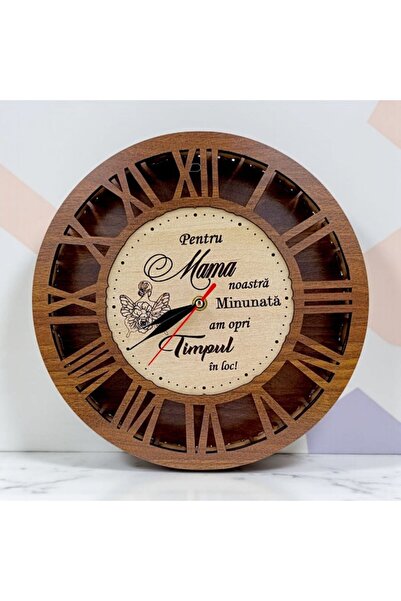 OEM Personalized wall clock with message for Mom, 30 cm, walnut