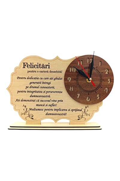 OEM Ceas personalizat din lemn cu mesaj personalizat - Cadou pentru profesori...