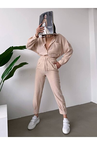 sstyle moda KETEN OVERSİZE GÖMLEK