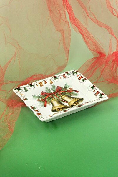 Bursa Porselen Dekor X'mas bell porselen kül tablası