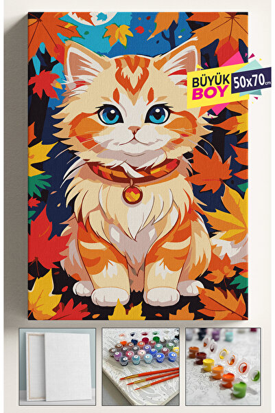 Genel Markalar Sayılarla Boyama Seti Numaralı Tuval Fırça Boya Dahil Kasnaklı...