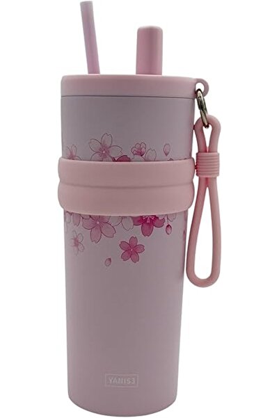 B&D B&D Vaccum Flask Bottle with Straw Cap & Filter, Pink Color