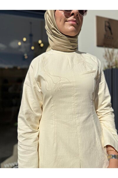 QOOQ STORE 26Fw210 Embroidery Detailed Women's Set Ecru