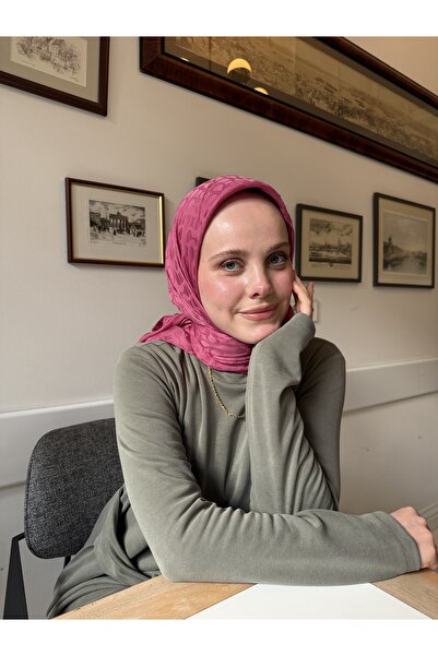 CUOCA LOUNGE Bloom Desen Fuşya %100 Cotton Eşarp