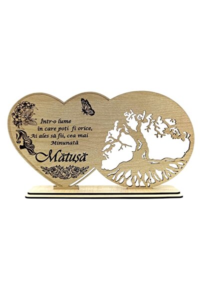 OEM Wooden Blank Decoration with Message for Aunt – Personalized Handmade Gift, Cream, 30x18 cm