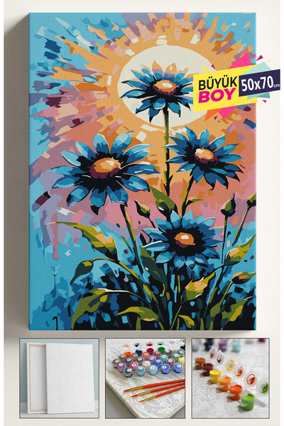 Genel Markalar Sayılarla Boyama Seti Numaralı Tuval Fırça Boya Dahil Kasnaklı...