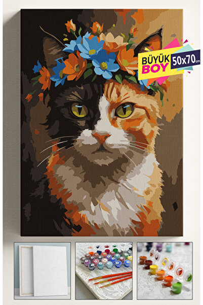 Genel Markalar Sayılarla Boyama Seti Numaralı Tuval Fırça Boya Dahil Kasnaklı...