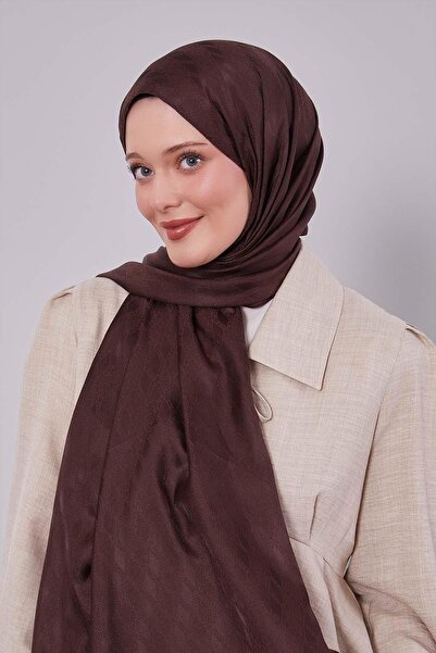 Levidor Acı Kahve Örgü Desen Jakar Şal