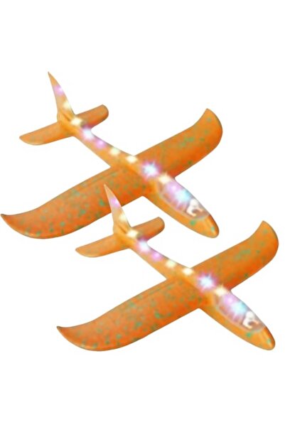 LEIBOO Set de 2 planoare cu pilot, polistiren, lumini pe toată lungimea, 47 c...