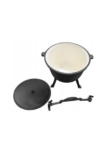 Kinghoff Enameled cast iron cauldron with legs and lid, 4 liters, black,