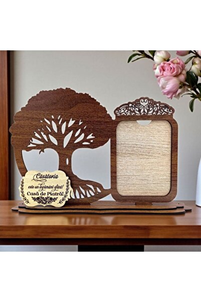 OEM Photo frame Heart and tree of life - Personalized gift 30x18 cm, walnut