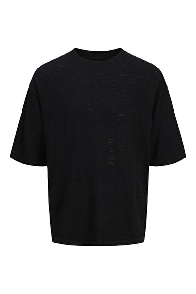 Jack & Jones Men's Black Jortavira Knit Tee T-Shirt 12277097-Black