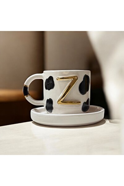 Deniz Kızı Seramik Letter Z Handmade Ceramic Cup