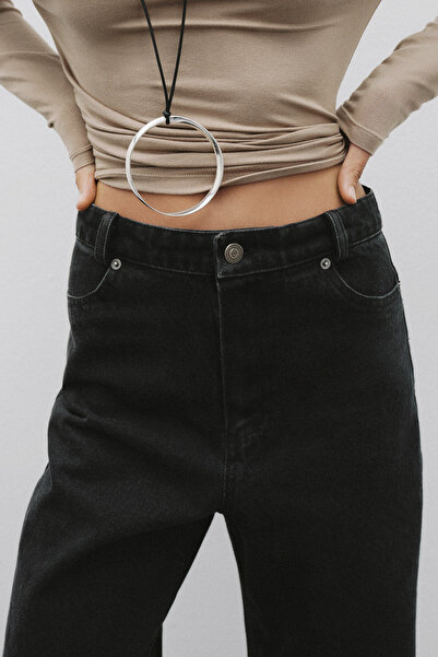 Pilea High Waist Anthracite Denim Trousers