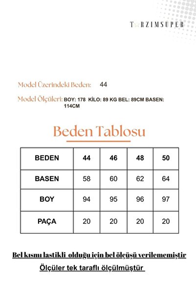 tarzımsüper Women's Plus Size Tie-Waist Button Detail Luxury Soft Stretchy Fabric Pants