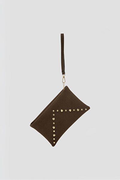 Shule Bags Geez Troklu Clutch Bag Brown