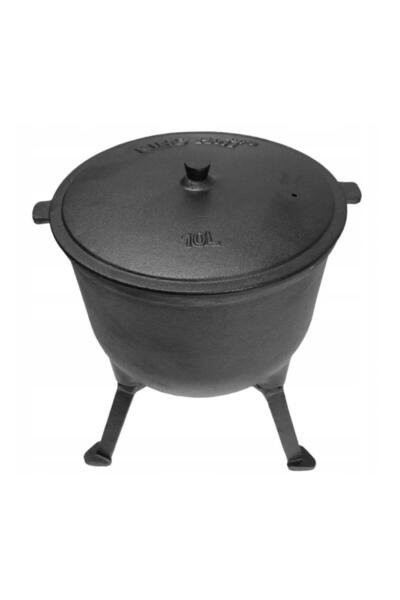 Kinghoff Enameled cast iron cauldron with legs and lid, 10 liters, black,