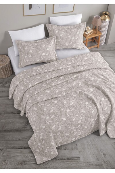 Monolisse Eva Jacquard Bedspread Set Double Size Beige 230X240 cm