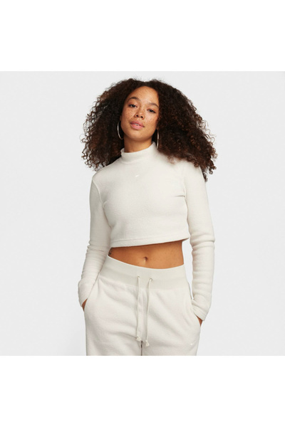 Nike Bluza W Nsw Phoenix PLSH top scurt cu maneci lungi